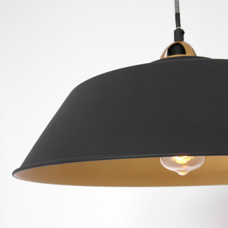 Zwart met gouden hanglamp Nove 1318ZW Ø42cm met E27 fitting - Afbeelding 10
