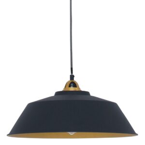 Zwart met gouden hanglamp Nove 1318ZW Ø42cm met E27 fitting