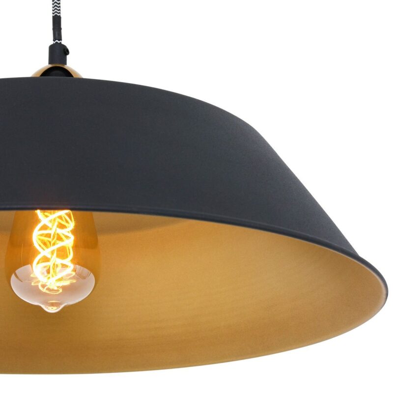 Zwart met gouden hanglamp Nove 1318ZW Ø42cm met E27 fitting - Afbeelding 5