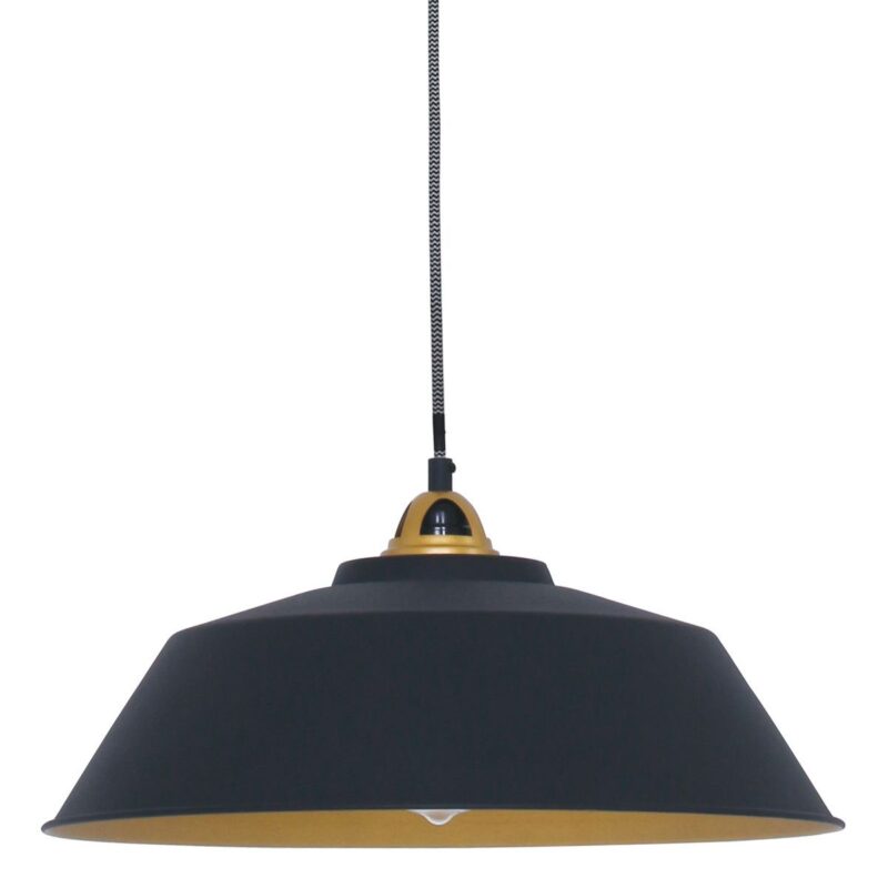 Zwart met gouden hanglamp Nove 1318ZW Ø42cm met E27 fitting