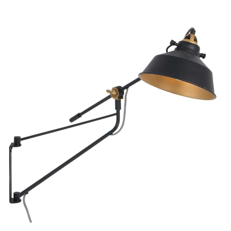 Aplique de pared negro con dorado Nove 3092ZW con brazo largo - Imagen 9