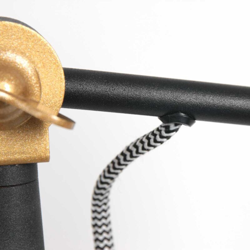 Aplique de pared negro con dorado Nove 3092ZW con brazo largo - Imagen 11