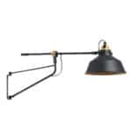 Lámpara de pared negra con dorado Nove 3092ZW con brazo largo