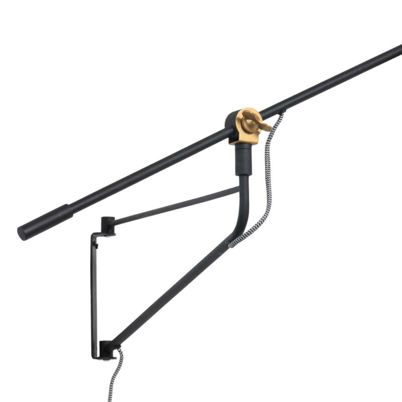 Aplique de pared negro con dorado Nove 3092ZW con brazo largo - Imagen 5