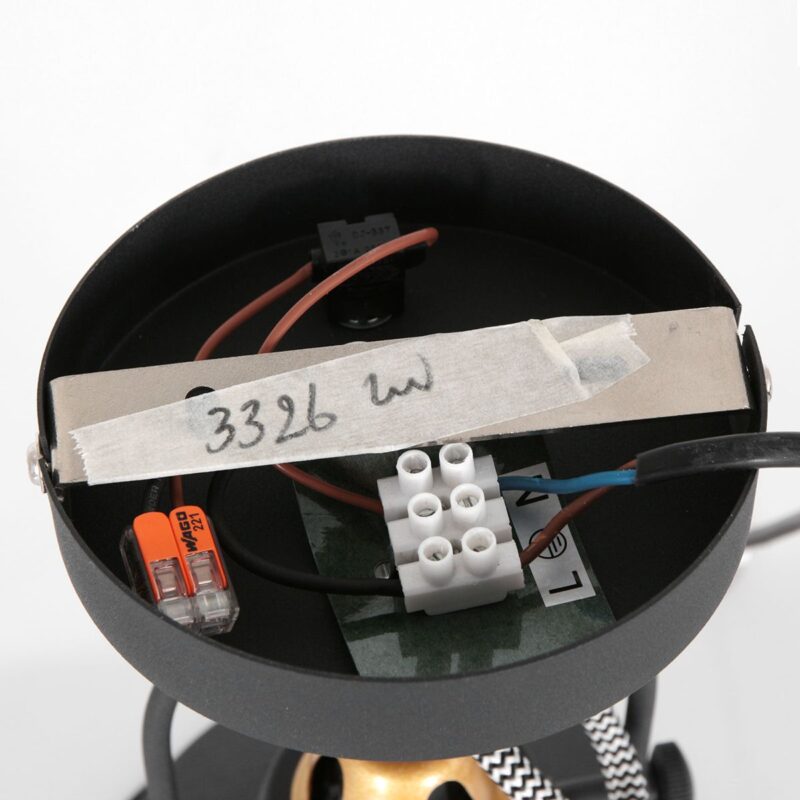 Zwart met gouden wandlamp Nove 3326ZW met korte arm - Afbeelding 13