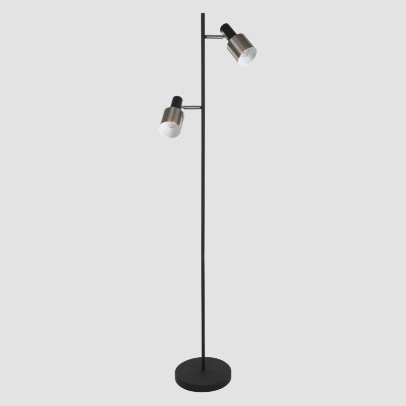 Zwart met stalen vloerlamp Fjorgard 1702ZW met E27 fitting - Afbeelding 15