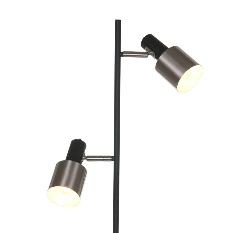 Zwart met stalen vloerlamp Fjorgard 1702ZW met E27 fitting - Afbeelding 5