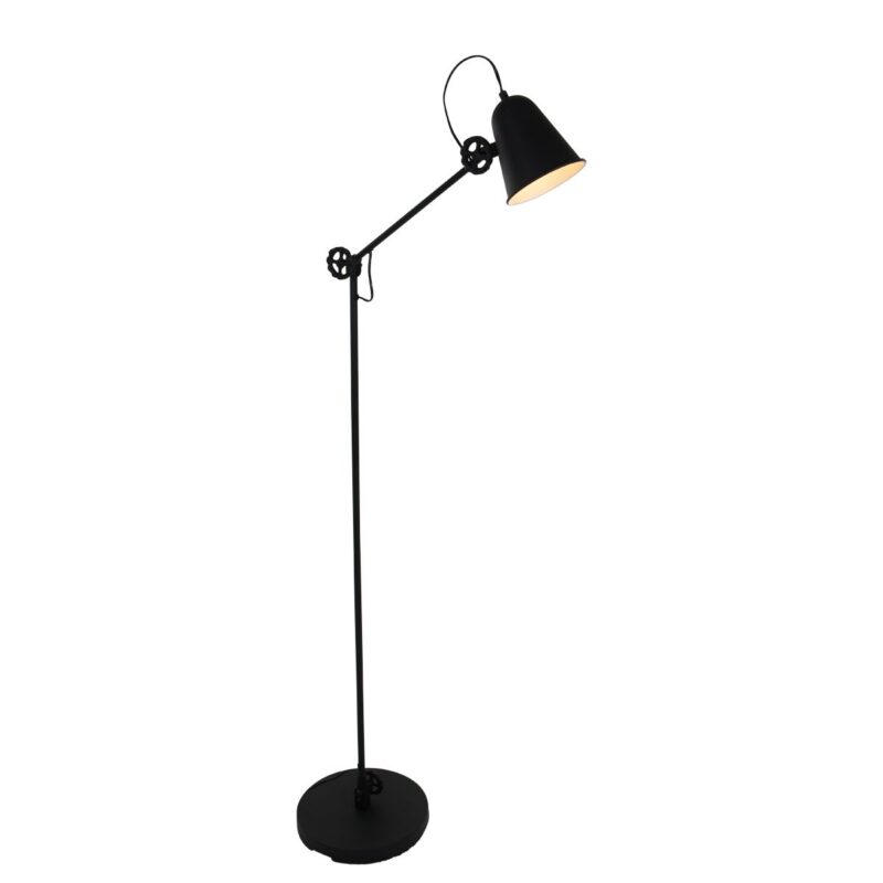 Zwart met witte staande lamp Dolphin 1325ZW met E27 fitting - Afbeelding 2