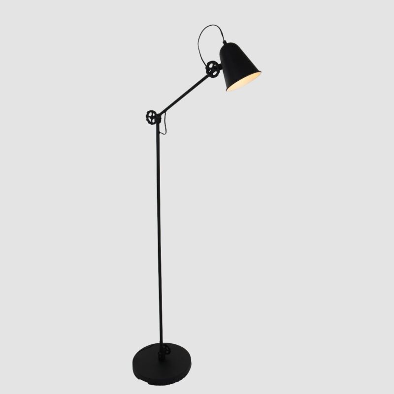Zwart met witte staande lamp Dolphin 1325ZW met E27 fitting - Afbeelding 14