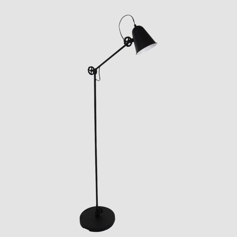 Zwart met witte staande lamp Dolphin 1325ZW met E27 fitting - Afbeelding 15