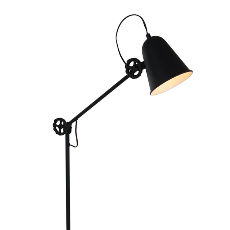 Zwart met witte staande lamp Dolphin 1325ZW met E27 fitting - Afbeelding 16