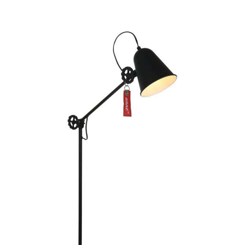 Zwart met witte staande lamp Dolphin 1325ZW met E27 fitting - Afbeelding 4