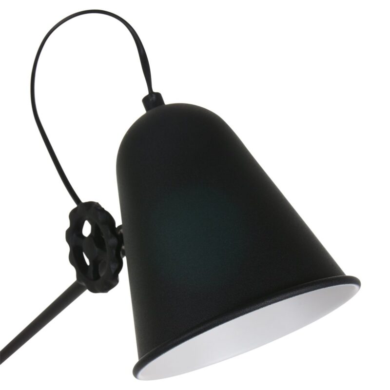 Zwart met witte staande lamp Dolphin 1325ZW met E27 fitting - Afbeelding 5