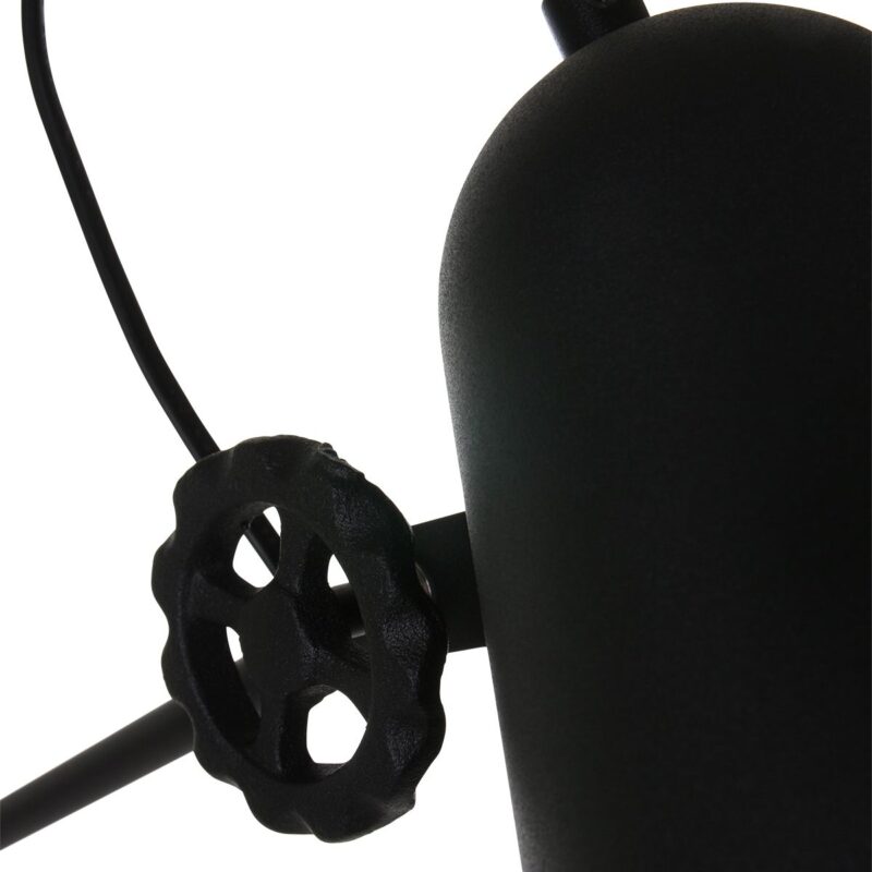 Zwart met witte staande lamp Dolphin 1325ZW met E27 fitting - Afbeelding 6