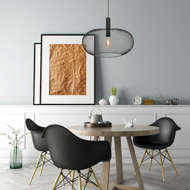 Zwart open hanglamp Cloud 3331ZW met E27 Ø50 cm - Afbeelding 3