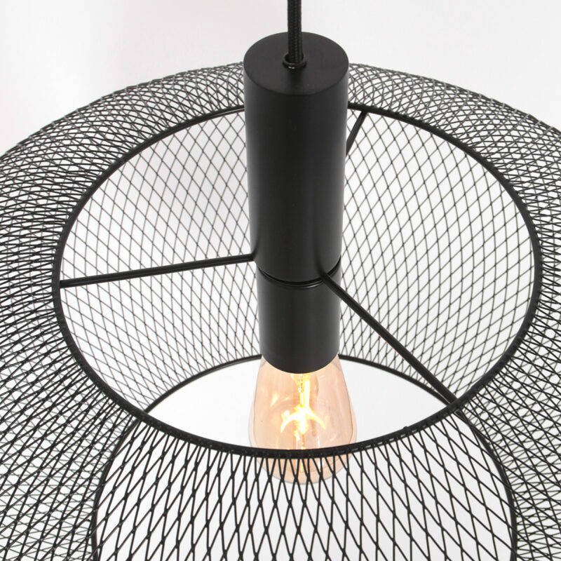 Zwart open hanglamp Cloud 3331ZW met E27 Ø50 cm - Afbeelding 4