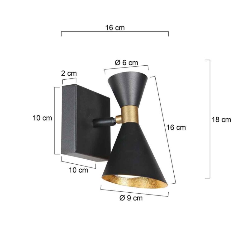Zwarte 1 lichts spot Preto 4109ZW met GU10 fittingen - Afbeelding 6