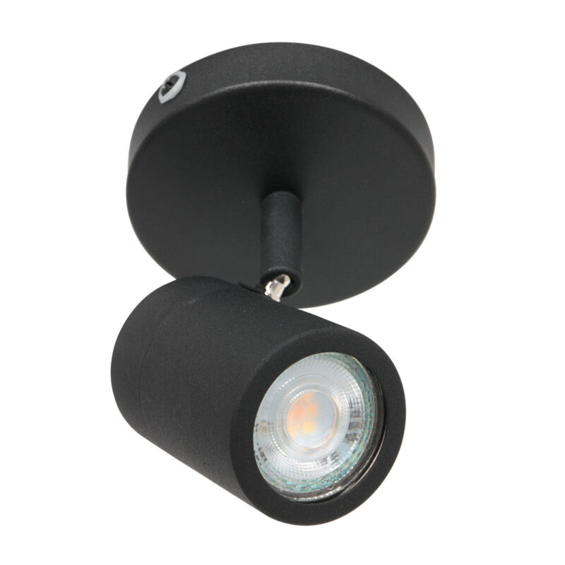 Zwarte 1-lichts spot Upround 2486ZW inclusief lichtbron - Afbeelding 2