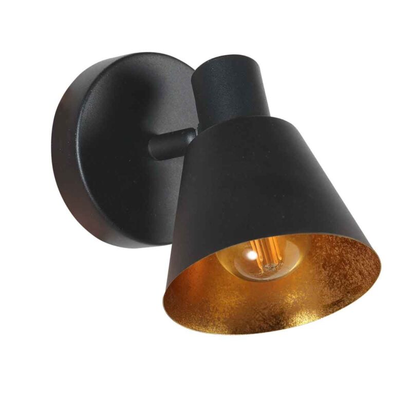 Aplique de pared Oeroe 1ZW, 4113 luz, color negro, con casquillo E14 - Imagen 2