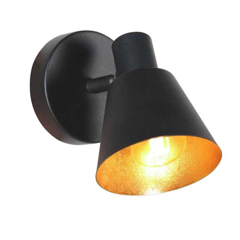Lámpara de pared/foco negro Oeroe 1ZW de 4113 luz con casquillo E14