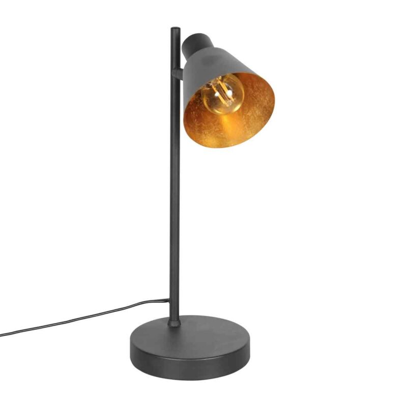 Zwarte 1 lichts tafellamp Oeroe 4116ZW met E14 fitting - Afbeelding 2