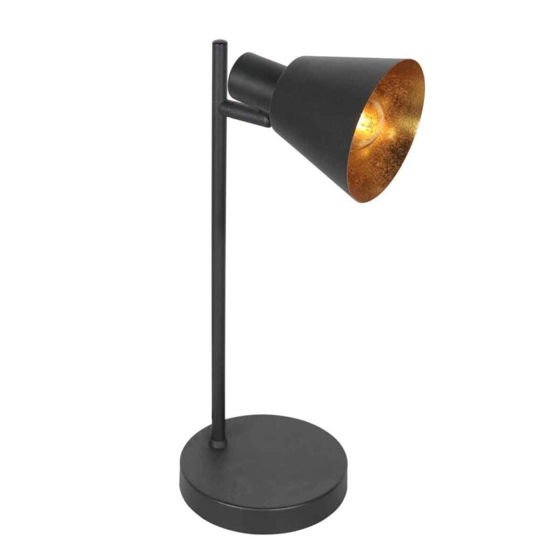 Zwarte 1 lichts tafellamp Oeroe 4116ZW met E14 fitting - Afbeelding 7