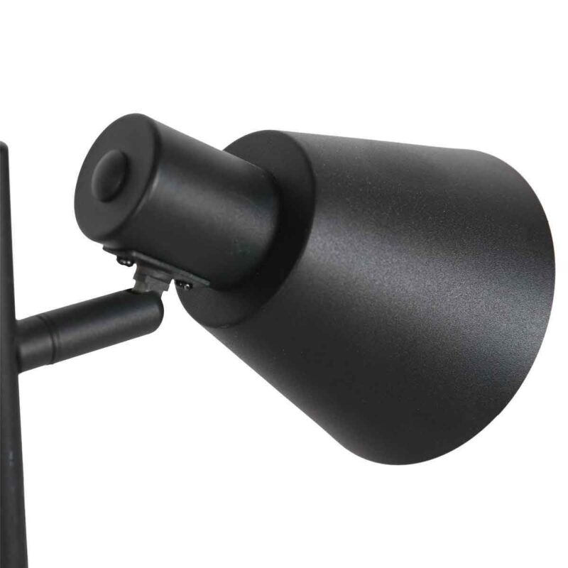 Zwarte 1 lichts tafellamp Oeroe 4116ZW met E14 fitting - Afbeelding 3