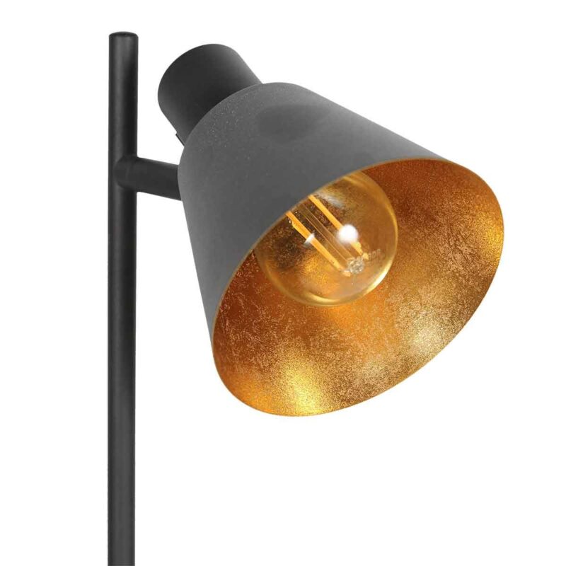 Zwarte 1 lichts tafellamp Oeroe 4116ZW met E14 fitting - Afbeelding 4