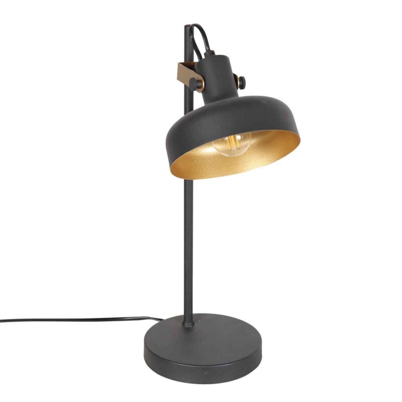 Zwarte 1 lichts tafellamp Prato 4120ZW met E14 fitting - Afbeelding 2
