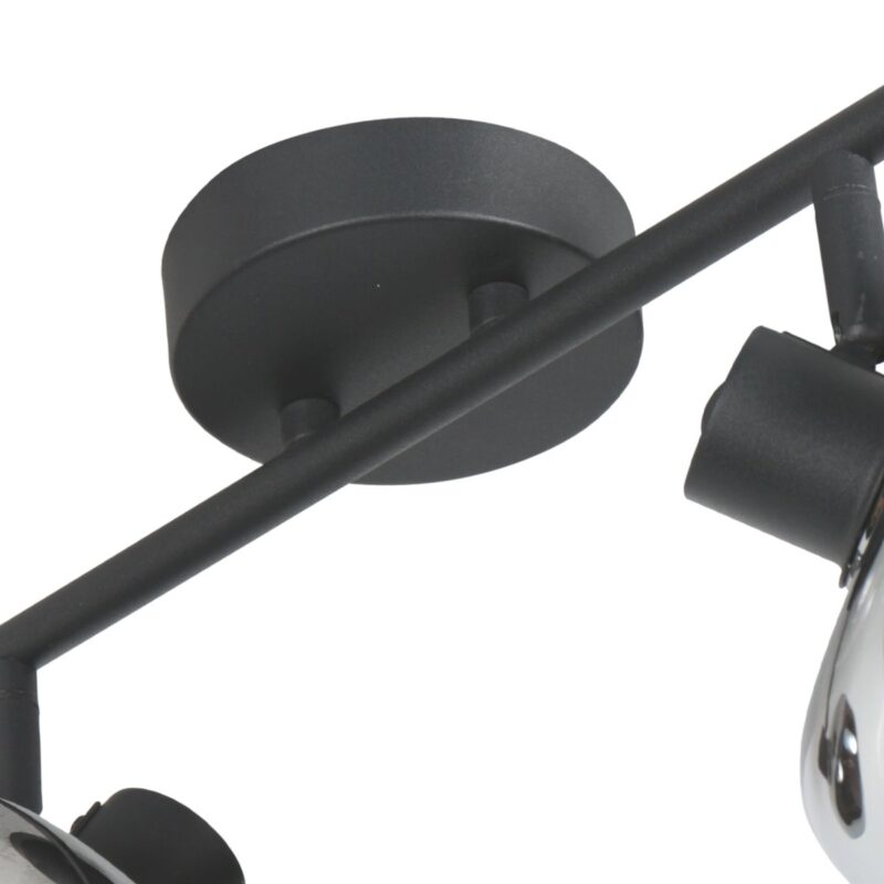 Spot de plafond noir à 2 lampes Tenebris 4209ZW – Éclairage élégant avec verre fumé – Image 8