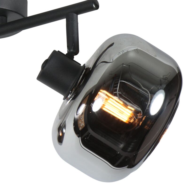 Spot de plafond noir à 2 lampes Tenebris 4209ZW – Éclairage élégant avec verre fumé – Image 9