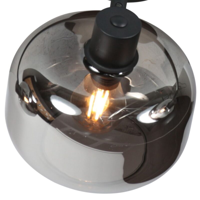 Spot de plafond noir à 2 lampes Tenebris 4209ZW – Éclairage élégant avec verre fumé – Image 4