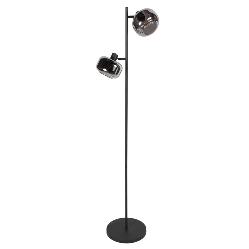 Zwarte 2-Lichts Vloerlamp Tenebris 4213ZW – Elegante Verlichting met Luxe Uitstraling - Afbeelding 2