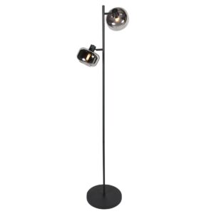 Zwarte 2-Lichts Vloerlamp Tenebris 4213ZW – Elegante Verlichting met Luxe Uitstraling