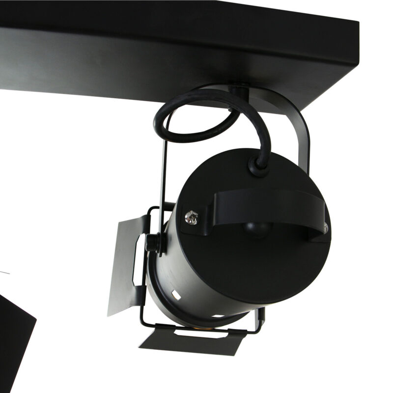 Zwarte 2 lichts plafondspot Carree 7997ZW met E27 fitting - Afbeelding 5