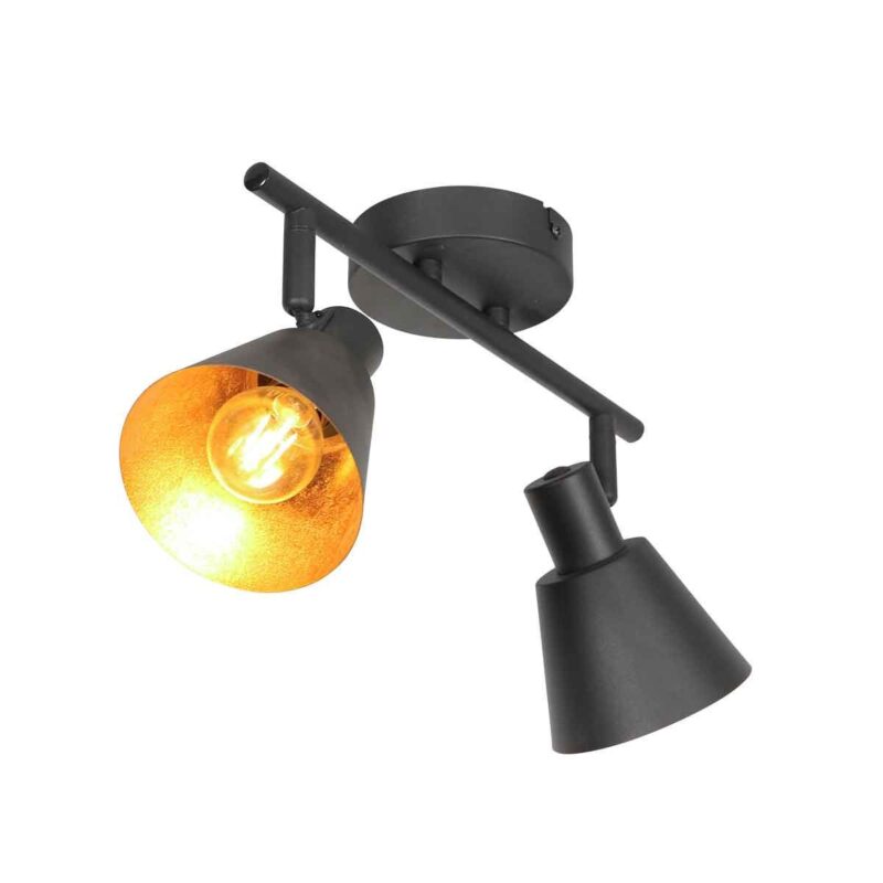 Zwarte 2 lichts spot Oeroe 4114ZW met E14 fittingen - Afbeelding 7