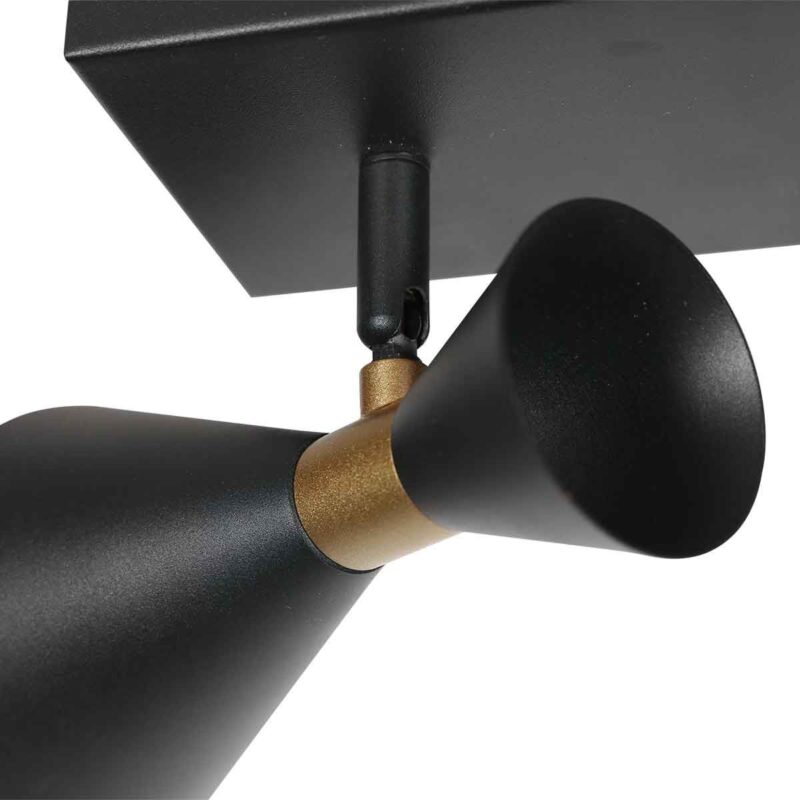 Zwarte 2 lichts spot Preto 4110ZW met GU10 fittingen - Afbeelding 4