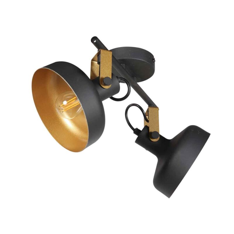 Zwarte 2 lichts spot / wandlamp Prato 4119ZW - Afbeelding 8