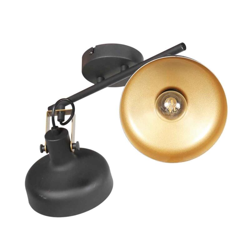 Zwarte 2 lichts spot / wandlamp Prato 4119ZW - Afbeelding 9