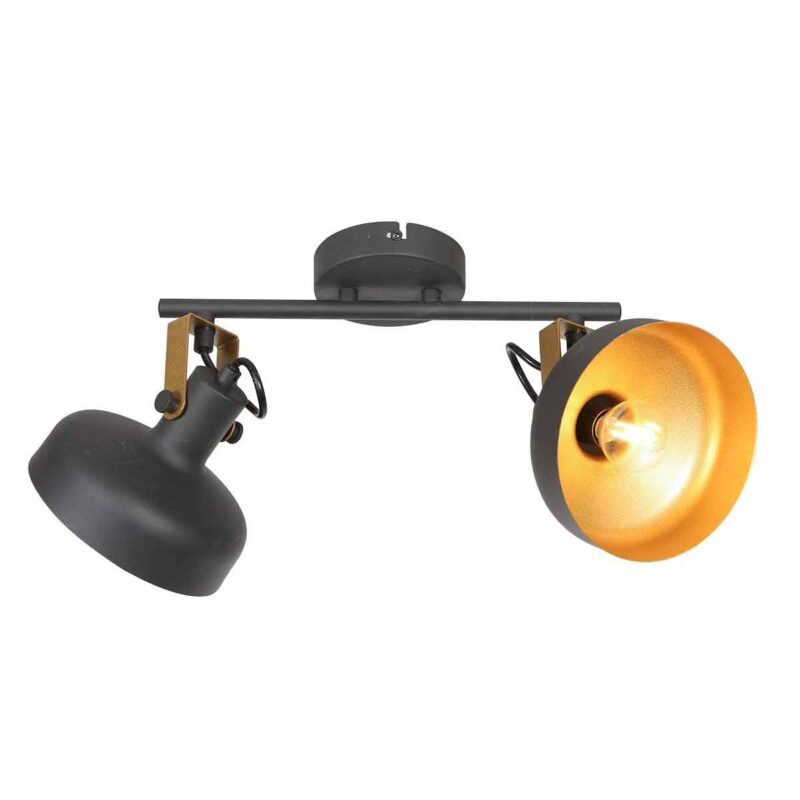 Zwarte 2 lichts spot / wandlamp Prato 4119ZW - Afbeelding 11
