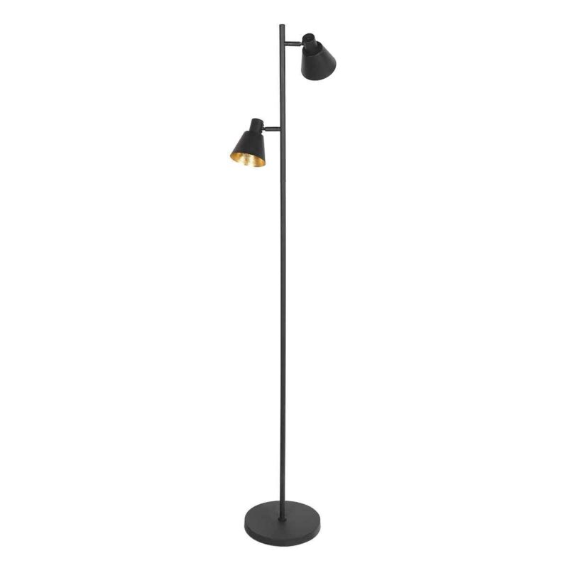 Zwarte 2 lichts vloerlamp Oeroe 4117ZW met E14 fittingen - Afbeelding 8