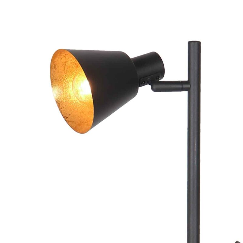 Zwarte 2 lichts vloerlamp Oeroe 4117ZW met E14 fittingen - Afbeelding 5