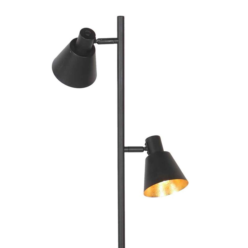 Zwarte 2 lichts vloerlamp Oeroe 4117ZW met E14 fittingen - Afbeelding 6