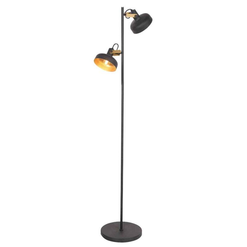 Zwarte 2 lichts vloerlamp Prato 4121ZW met E14 fittingen - Afbeelding 9