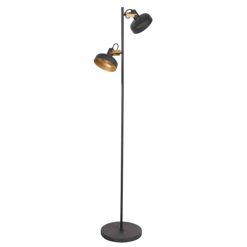 Zwarte 2 lichts vloerlamp Prato 4121ZW met E14 fittingen - Afbeelding 13