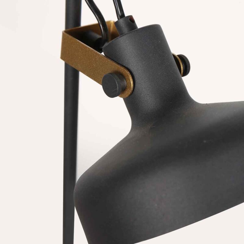 Zwarte 2 lichts vloerlamp Prato 4121ZW met E14 fittingen - Afbeelding 4