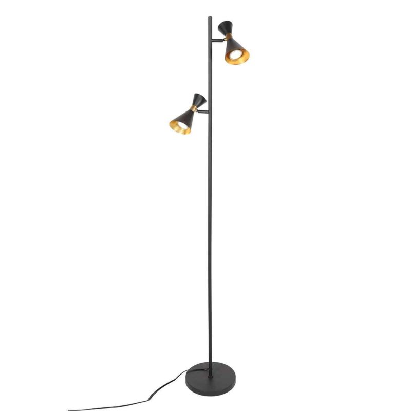 Sort gulvlampe med 2 lyskilder, Preto 4112ZW og GU10-fatninger - Billede 9