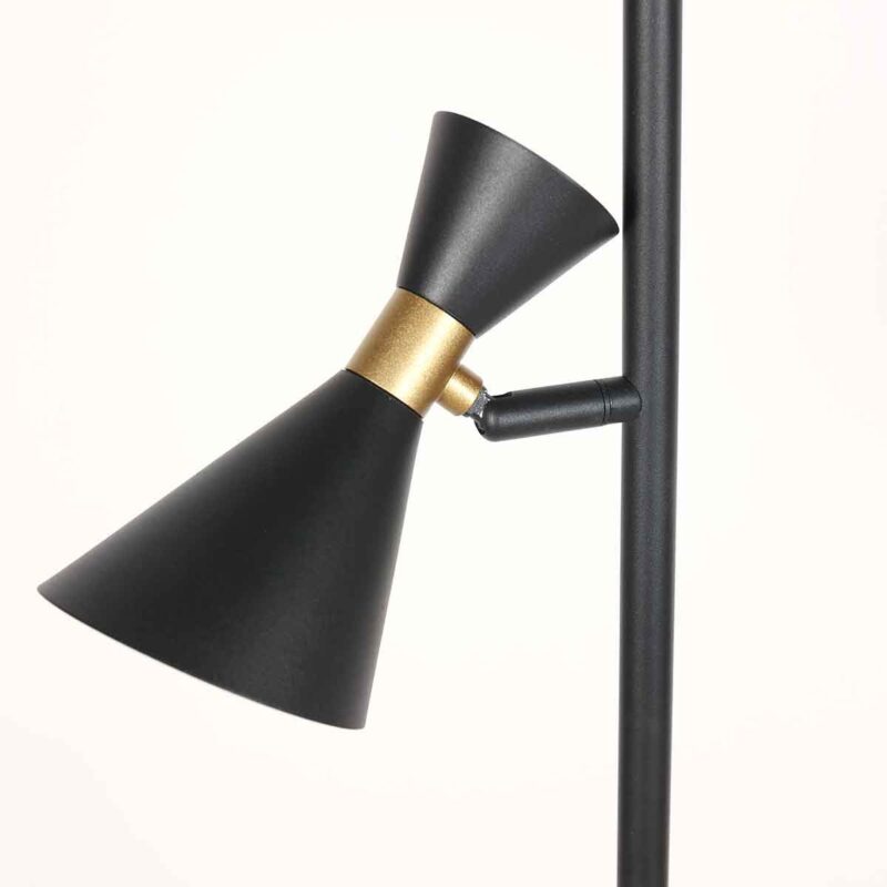 Sort gulvlampe med 2 lyskilder, Preto 4112ZW og GU10-fatninger - Billede 4