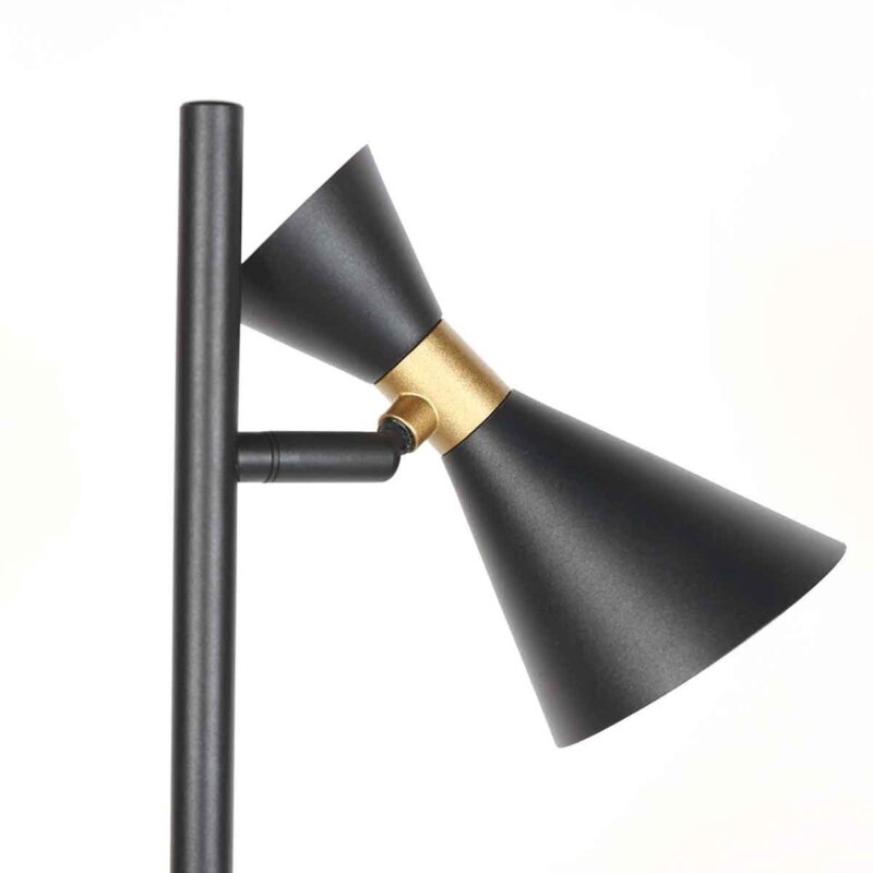 Sort gulvlampe med 2 lyskilder, Preto 4112ZW og GU10-fatninger - Billede 5