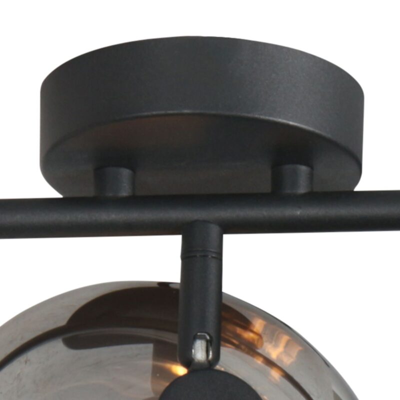 Zwarte 3-Lichts Plafondspot Tenebris 4210ZW – Stijlvolle Verlichting met Smoke Glas - Afbeelding 9